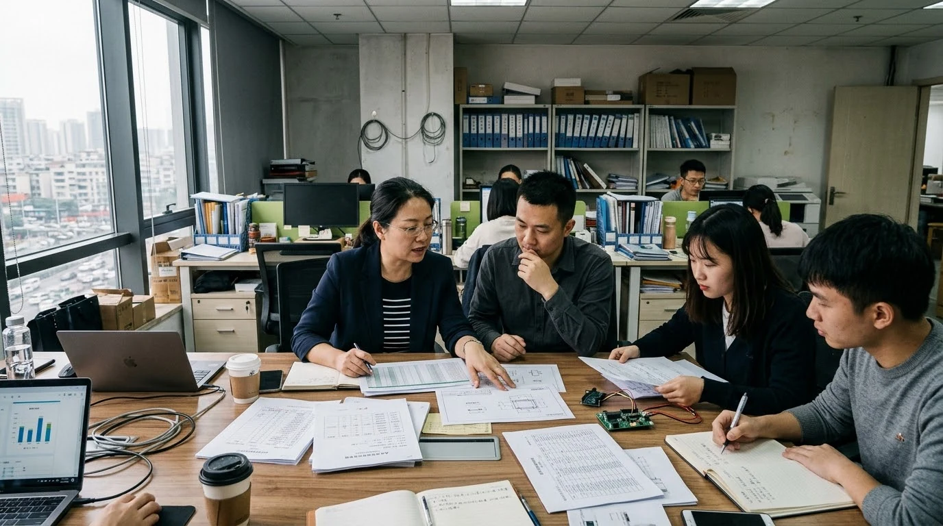 China office team coordinating supplier, product and production decisions